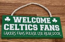 "Letrero de madera colgante de pared/puerta de los Boston Celtics decoración baloncesto 10"" x 4"" vintage", usado segunda mano  Embacar hacia Argentina