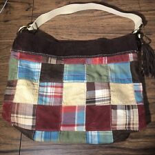 Bolsa de ombro Tommy Hilfiger patchwork hobo satchel Y2K tecido de veludo tote comprar usado  Enviando para Brazil