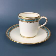 Superb Antique Minton Tea Set Fine China Turquoise Jewelled Gold Coffee Cup for sale  BRISTOL