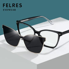 Óculos de sol polarizado feminino olho de gato armação TR90 óculos ópticos clipe magnético comprar usado  Enviando para Brazil