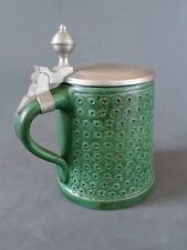 Wilhelm Kagel hand made stoneware green beer stein bierkrug 5.5 inches Germany  for sale  Shipping to South Africa