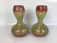 Pair Of Hand Painted Glass Gourd Vases for sale  Shipping to South Africa