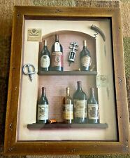 Usado, Caixa de sombra 3D madeira e vidro quadro diorama garrafas de vinho prateleiras tijolo decoração de parede comprar usado  Enviando para Brazil