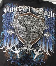 Used, decoded - american eagle shirt - affliction style - silver foil - black - XL y2k for sale  Shipping to South Africa