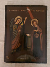 Antique Greek Orthodox Icon Annunciation of Virgin Mary Hand painted 1926!!!! for sale  Shipping to Canada