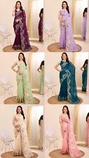 ETHNIC SAREE DESIGNER WEDDING BLOUSE PARTY WEAR BOLLYWOOD INDIAN SARI PAKISTANI for sale  Shipping to South Africa