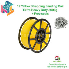 Bobina de cintas amarelas 12mm extra resistente 300kg 1000m + selos grátis comprar usado  Enviando para Brazil