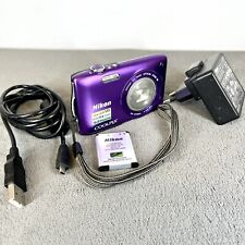 Nikon Coolpix S3300 Purple 16 Megapixel Lens Shift VR 6x Zoom Battery & Charger for sale  Shipping to South Africa
