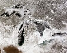 Usado, Nueva foto de 8x10: imagen satelital de los grandes lagos nevados segunda mano  Embacar hacia Argentina