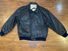 Chaqueta Bombardero Vintage Boundary Waters de Cuero Genuino para Hombre Mediana Negra segunda mano  Embacar hacia Argentina