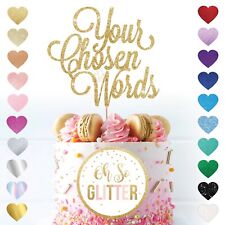 Customised Glitter Cake Topper Any Word Personalised Name Custom Gold Birthday  for sale  SHEFFORD