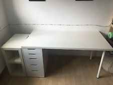 weißer Wandschreibtisch - Ikea; 150*70*74;  mit  5 Schubladen und kleinem Regal gebraucht kaufen  Donaustauf
