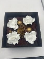 Beautiful Set Of Boxed White Wedgwood Jasperware Flowers, used for sale  Shipping to South Africa