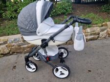 white leather pram for sale  BARRY