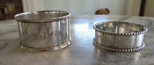 Pair of Vintage Sterling Silver Napkin Rings for sale  Shipping to Canada