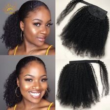 Kinky Curly Human Hair Ponytail Extensions Wrap Around Ponytail Brazilian Hair, used for sale  Shipping to South Africa