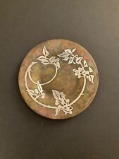 Heintz? Sterling-on-Bronze Plate with Stylized Foliate Overlay for sale  Shipping to South Africa