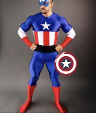 Traje para hombre Capitán América Zentai Spandex Cosplay Disfraz Body M segunda mano  Embacar hacia Argentina