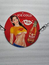 KIST ICE COLD SODA PORCELAIN PINUP BABE BEVERAGE SERVICE GARAGE MANCAVE OIL SIGN, used for sale  Shipping to South Africa