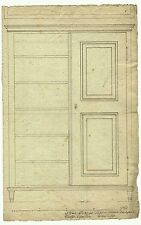 Desenho de construção de um guarda-roupa, desenho a tinta de ca. 1850 comprar usado  Enviando para Brazil