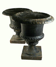 Antique Pair of Capagna Form Cast Iron Garden Urns - U.S. - Late 19th Century, used for sale  Canada