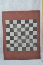 antique game board checkers chess painted 22x17 black red white  1800 original for sale  Shipping to South Africa