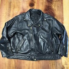 Vintage 80s Langlitz Cowhide Leather Motorcycle Biker Jacket  Black for sale  Shipping to South Africa