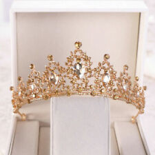 Champagne Gold Queen Tiara Crown For Women Wedding Prom Princess 25 Colors for sale  Shipping to South Africa
