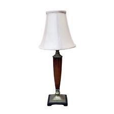 Vintage Regency Style Table Lamp Light Faux Wood Brass Marble Effect, usato usato  Spedire a Italy