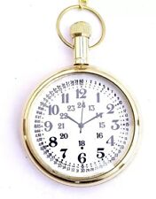 Relógio de bolso náutico antigo americano Elgin 2" latão com corrente ouro presente náutico comprar usado  Enviando para Brazil