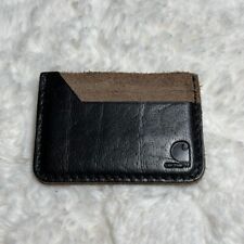 Carteira masculina Carhartt couro preto costurado porta-cartões bolso frontal pátina, usado comprar usado  Enviando para Brazil