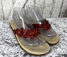 Sandálias tanga Island Slippers tamanho 9 vermelho floral feito no Havaí comprar usado  Enviando para Brazil