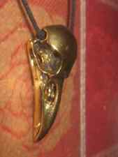 EUA 12 gramas 40 mm crânio de pássaro corvo ouro bronze pingente pingente colar com fio comprar usado  Enviando para Brazil