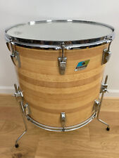 LUDWIG 16 x 18-in. FLOOR TOM Drum Butcher Block 70s Vtg Blue Olive Badge w Legs, used for sale  Shipping to South Africa