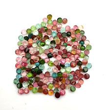 Natural Multi Tourmaline Round Cabochon Loose Gemstone Lot 27 Pcs 4 MM 10 CT, used for sale  Shipping to South Africa