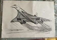 Pencil drawing concorde. for sale  FROME