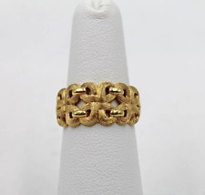 Anel CNA 18K ouro amarelo escovado e polido pulseira de tecido aberto tamanho 6 4,6 gm comprar usado  Enviando para Brazil