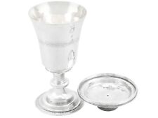 Elizabethan Sterling Silver Communion Chalice and Paten 214g Height 16.1cm, used for sale  Shipping to South Africa