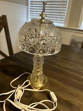 Abajur de mesa de cabeceira vintage boudoir com vidro gravado em cristal. 12 polegadas de altura comprar usado  Enviando para Brazil