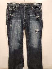 Jeans jeans Affliction Los Angeles masculino Cooper bota relaxada azul escuro 38x35  comprar usado  Enviando para Brazil
