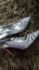silver Crystal shoes size 5 wedding holidays for sale  Shipping to South Africa