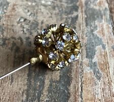 Antique 4.5” SPUTNIK Hat Pin Clear Crystal Prong Set Rhinestone Seed Pearl Bead for sale  Shipping to South Africa