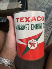 Used, Vintage TEXACO Aircraft Engine Oil Qt Metal Can  Full Great Color Clean for sale  Shipping to Canada
