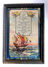 Vtg Art Deco 9"x13" Framed Buzza-Type Motto Poem Lithograph To Mother dated 1930 for sale  Shipping to South Africa