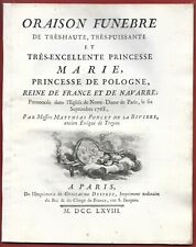 1768 oraison funebre d'occasion  Sochaux