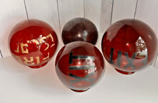 Used, 4 Antique Ruby Red EXIT Round Glass Globe Ceiling Light Signs Art Deco for sale  Shipping to South Africa