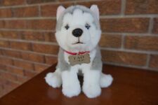 Usado, PLUSH FAO Schwarz HUSKY Cachorro Filhote Lobo Filhote Cinza Branco Vermelho Coleira Bicho de Pelúcia comprar usado  Enviando para Brazil