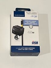 Insignia 45W USB-C Fast Charge Wall Charger Adapter w/ 6ft Cable NS-MW345C1B22B for sale  Shipping to South Africa