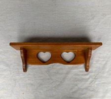 Vintage Handcrafted Wood Wall Shelf with Cut-Out Hearts for sale  Shipping to South Africa