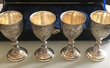 VINTAGE CORBEL & CO WINE GOBLETS SILVER PLATE SET OF 4 IN BOX for sale  Shipping to South Africa